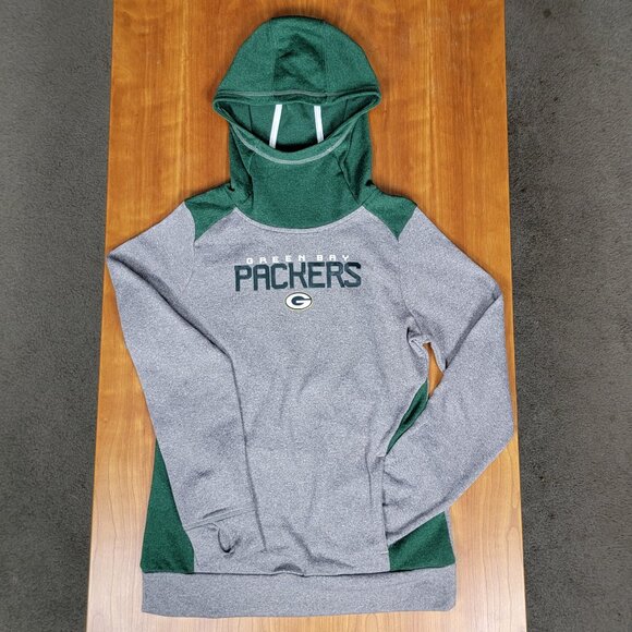 Girl's NFL Apparel Green Bay Packers Football Grey Green Pullover Hoodie - XL - Picture 4 of 10
